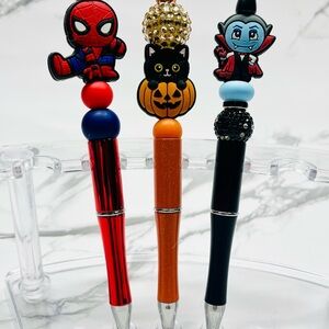 🎄Black Friday🎄Halloween Character Pens Handmade. Spiderman, Blackcat, Vampire